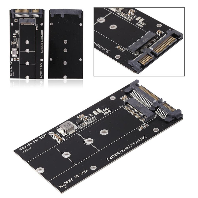 B Important M2 NGFF SSD 2.5" SATA Adapter Converter Card 2230-2280 with Metal