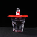 Torx Silicone Cup Cover Heat-resistant Reusable Cartoon Lid (Red Snowman)