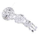Women Retro Hollow Geometric Shape Rhinestone Imitation Gem Brooch (2)