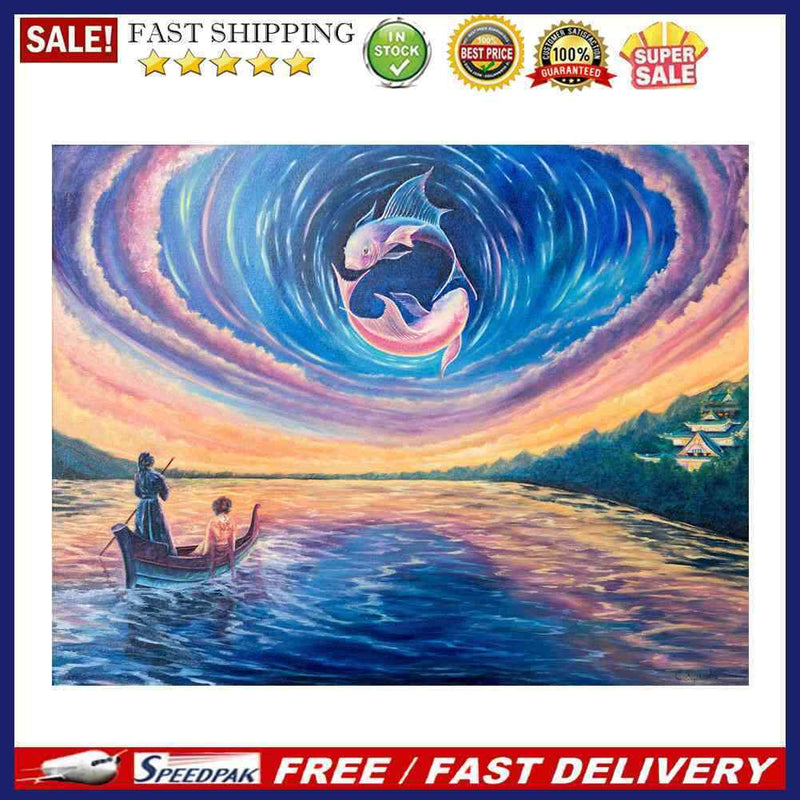 Reflected Fish Oil Paint By Numbers Kits Canvas DIY Picture for Adults Children