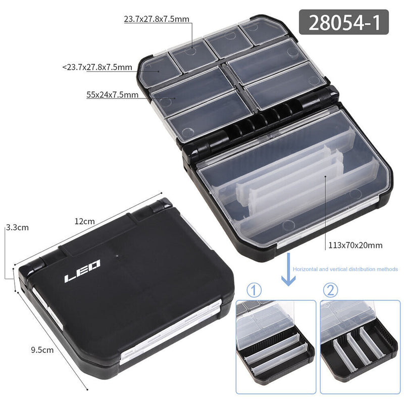 Fishing Tackle Box with Compartment Grids Lead Tool Storage Boxes Case Organizer