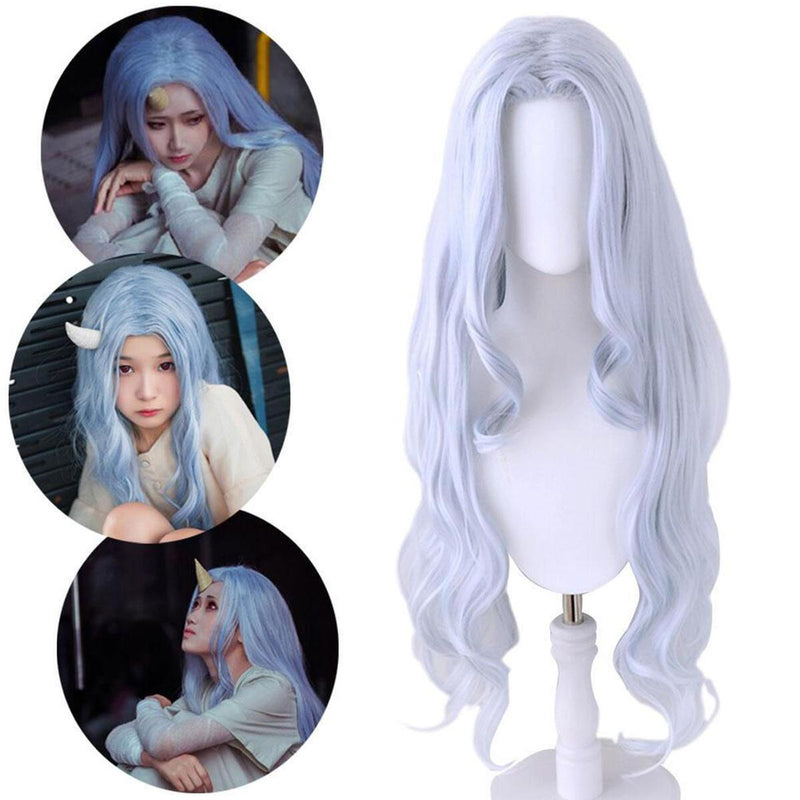 Perücke Beliebte Oma graues langes lockiges Haar Cos silbergraue Lolita-Wellenp.