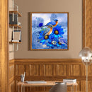 5D DIY Diamond Painting Kits Full Square Drill Blue Bird Flower Mosaic Picture