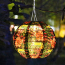 8 inch LED Solar Lantern Waterproof Pendant for Decor (Black Base Flower B)