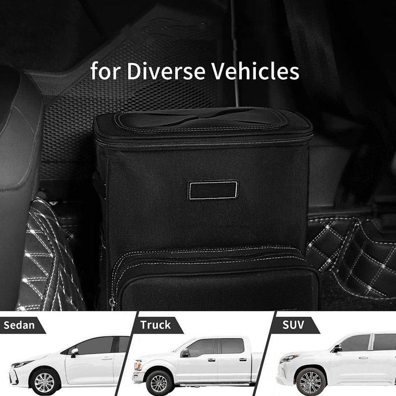 Easy-to-Install 2.5 Gallon Tissue Box Handy Car Tissue Holder Car Trash Can