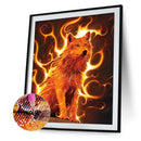 DIY Full Round Drill Diamond Painting 5D Flame Wolf Poster Kit (E1111) Newly