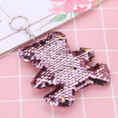 Lovely Bear Keychain Sequins Women Key Ring Car Bag Pendant Gifts (Pink)