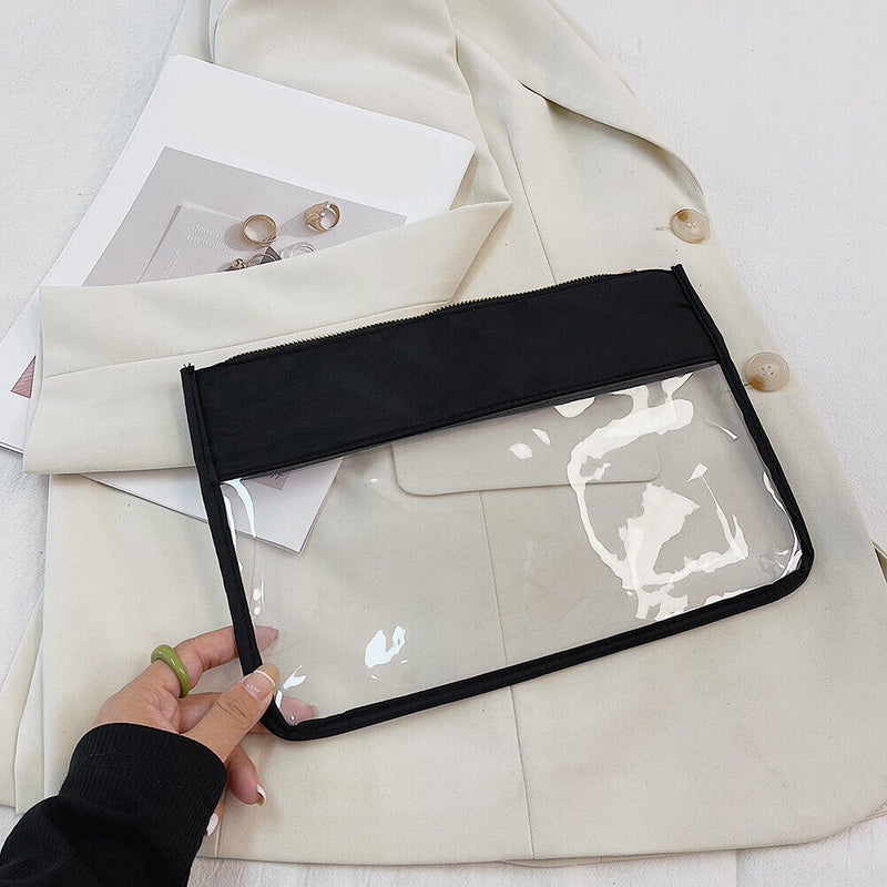 Fashion Letter Clutch Bag Transparent Cosmetic Bag PVC Travel Make Up Organizer