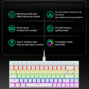 84 Keys Mechanical Gaming Keyboards Mini Wired for Gamer (Red Axis White)