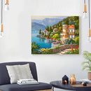 Hand Painted Oil Paint by Numbers DIY Downtown Scene Drawing Wall Decoration Kit