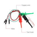 3pcs Test Hook Testing Clip Transistor Tester with Male Head DuPont Line