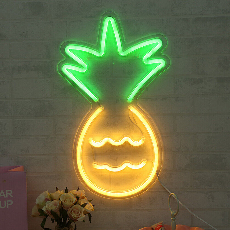 Neon Light Sign LED USB Tabletop Night Lamp Home Party Decor (Pineapple) Newly