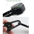 Key Buckle Double Sided Metal Compasses 3 in 1 Compass Thermometer Carabiner
