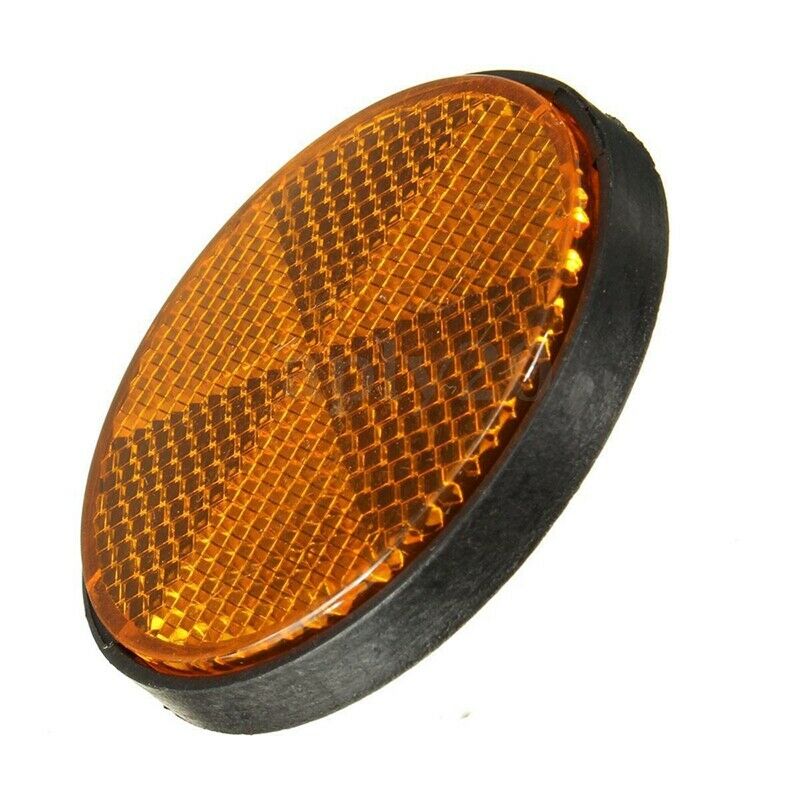 2pcs 2" Round Orange Reflector Universal For Motorcycle ATV Dirt Bike