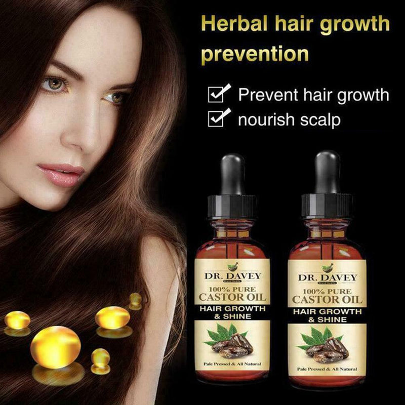 50ML Castor Oil Germinal Hair Growth Serum Hairdressing Oil Treatement Loss B7Z0
