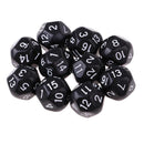 10pcs/Set For TRPG Game   D&D 16 Sided Acrylic Dice Black