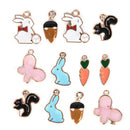 Mix Charms 12pcs/lot Enamel Rabbit Squirrel Pendant DIY Jewelry Making FindinTE