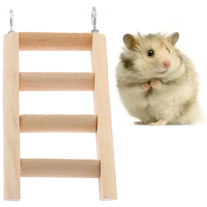 Natural Wooden Mouse Hamster Ladder Crawling Bridge Pet Bird Toys