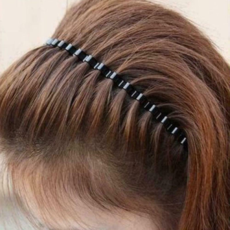 1 x Wavy Hair Head Hoop Band Black Mens Women Unisex Headband Hairbands~New I4E0