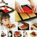 1 PCS Red Silicone Waffles Mold For Oven Waffle mold mold Tool Cake Kit' T5Q7