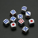 10pcs White Acrylic Round Corner Dice 6 Sided Die Portable Table Games Dice