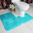 2 Pcs Soft Bathroom Mat Bath Pedestal Set Mats Colors There Anti-Slip Cobbl Y1Z7