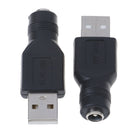 2Pcs USB female to 5.5mm x 2.1mm female DC power converter charger adapter. JCï¼D