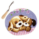 Two Dogs Latch Hook Rug Making Kits for Teen Girls with Wooden Crochet Hook