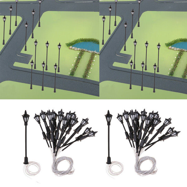 40Pcs Mini Street Light Post Models Streetlight for Modeling HO OO Scale