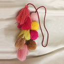1pc Colorful Boho Pom Pom Key Chain Bag Accessories Tassel Bag Purse Rainbow  L9