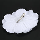 Rhinestone Peony Flower Hair Clip for Girl Toddler Lady White