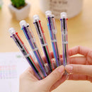 4Pcs 6 in 1 Multicolor Rainbow Ballpoint BallPoint Pen Students Smooth AU