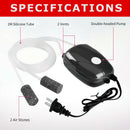 5W Air Bubble Disc Dual Stone Aquarium Fish Tank Oxygen Pump Thermometer + Tube