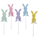 5pcs/set easter bunny eggs trees long ears rabbit cake toppers party supplies!j