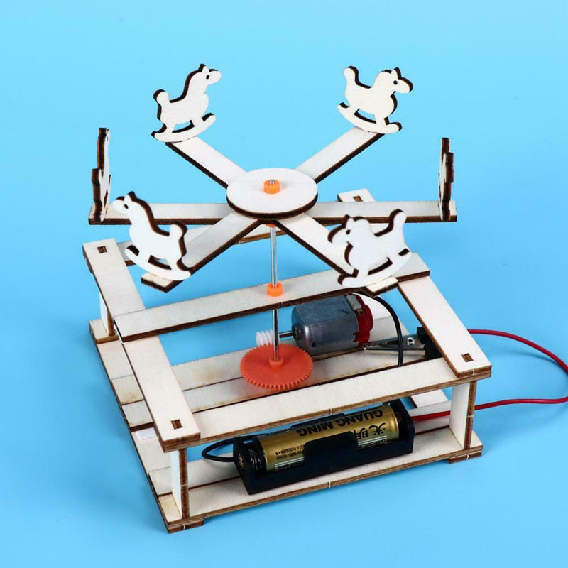 Creative DIY Merry-Go-Round Kids Electric Physical Science Educational Toys