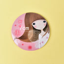 Mini Girl Series Mirror Portable Makeup Mirror Small Pocket Travel One Sided  Kw