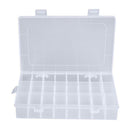 24 Compartments Plastic Jewelry Pills Box Organizer Storage Container White