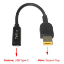 15cm Type-C Female to Square DC Male PD Power Charger Cable for Thinkpad OZ