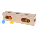 Hide and Seek Cat Play Box Wooden Treasure Box with Interactive Balls