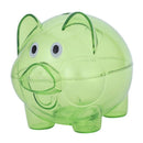 Plastic Collectible Piggy Bank Coin Savings Money Cash Box Clear Green E4V4