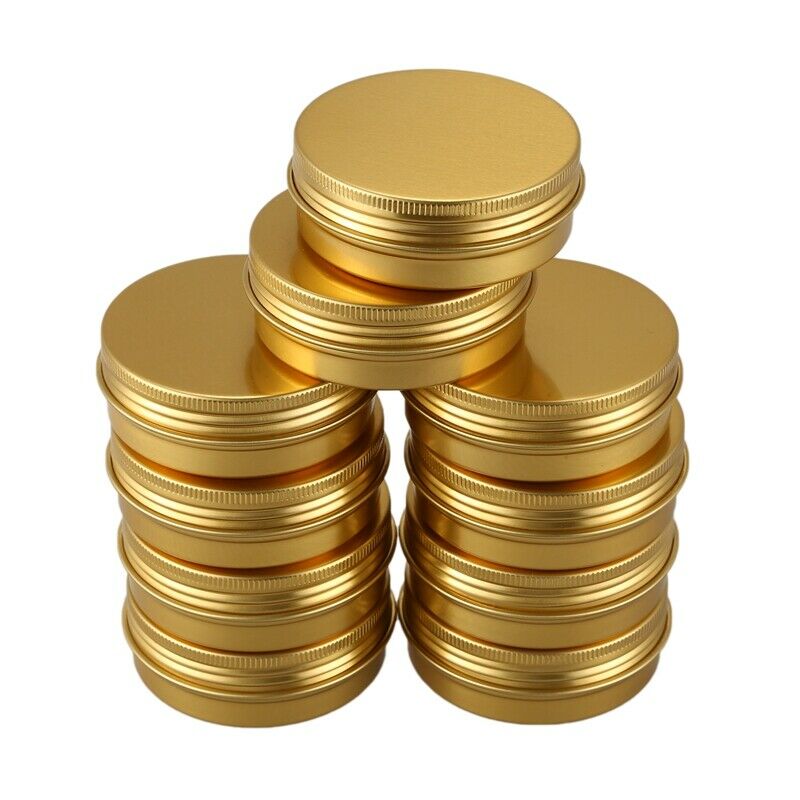 10Pcs Cans Screw Top Containers Aluminum Round Cans Travel Tins Storage Jar U9E3