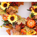 Pumpkin Pine Cone Berry Vine Round Wreath Door Hanging Garland Decor Christmas