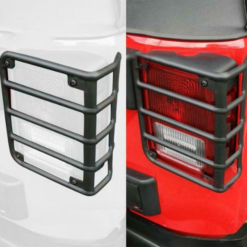 1Pair Metal Rear Tail Light Guards Covers for 07-17 Jeep Wrangler JK JKU A