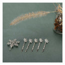 Hair Accessory Rhinestone Snowflake Hairpin Hairclip (5pcs Hairpin + 1pc Ha