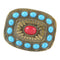 Men Women Turquoise Classic Boho Belt Buckle Western Cowboy Buckle Bronze