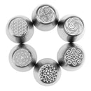 6pcs Russian Icing Piping Tips Fondant Nozzles DIY Cupcake Embossed Tool