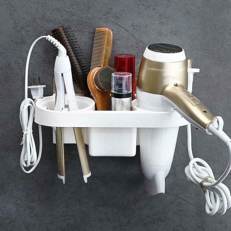 Hair Dryer Holder Strong Suction Cup Sturdy Practical Wall Mounted Bathroom Rack