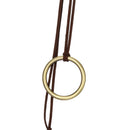 Women Ethnic Bronze Hollow Alloy Circle Pendant Sweater Necklace Jewelry