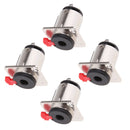 4 Pieces 6.35mm 1/4 Inch Female Stereo Audio Socket Connector Locking Style
