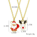 Merry Christmas Necklace Pendant Santa Claus Elk Set Party Gift Happy